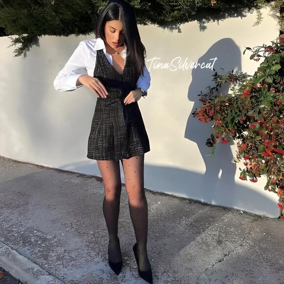 BLOGGER'S FAVE! Zara Contrasting Tweed Mini Dress NWT - Picture 13 of 16